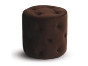 Office Star Curves Tufted Round Ottoman in Chocolate Velvet