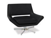 Office Star Yield 40 Wide Chair in Black Faux Leather