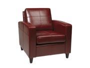 Office Star Venus Club Chair Tool Less Assembly in Crimson Red Eco Leather
