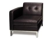 Office Star Wall Street Arm Chair LAF in Espresso Faux Leather