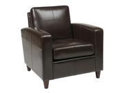 Office Star Venus Club Chair Tool Less Assembly in Espresso Eco Leather