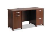 Office Connect by Bush Furniture Envoy Double Pedestal Desk 58w x 23 1 4d x 30 1 4h Hansen Cherry Box 2 of 2