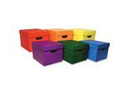 Classroom Keepers Storage Tote Assortment Stackable External Dimensions 10.1 Height x 12.3 Width x 15.3 Assorted Red Yellow Green Purple Orange