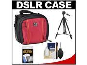 M-ROCK Double Access 5020 Cascade Tablet & Compact DSLR Camera Case (Burgundy) with Case + Tripod + Accessory Kit