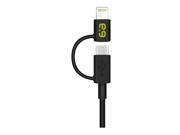 Puregear 61389PG 2 in 1 Charge Sync Micro USB Lightning Cable 9 BLK
