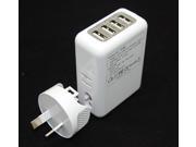 Europe USA Travel 4 port USB charger AC adapter Mobile phone tablet charger 5V 2.1A universal