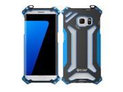 NEW R-just Armor King Stainless Steel Mobile Phone Cover Metal Case for Samsung Galaxy S7 Edge/G9350 Aviation Aluminum Cases - Blue