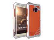 2016 NEW R-just Aluminum Metal Shockproof Case Silicon Rubber Metal Frameand Fisheye Lens Macro/Wide Lens for Samsung Galaxy S7 Edge - Silver & Orange