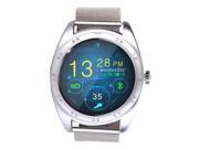 K89 Round Screen Smartwatch Bluetooth Wrist Watch with Stainless Band Silver