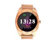 K89 Round Screen Smartwatch Bluetooth Wrist Watch with Stainless Band Golden