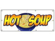 36"x96" HOT SOUP BANNER SIGN restaurant cafe food signs homemade chowder Type: Banners 36x96