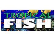 36"x96" Tropical Fish Banner Sign Saltwater Fishes Aquarium Tank Signs Food