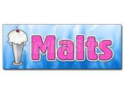 24" MALTS DECAL sticker malted milk malt shop tin milk shakes old-fashioned Type: Small Decals