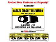 VIDEO SURVEILLANCE CCTV 12 Signs & 12 Free Decal closed circuit tv camera