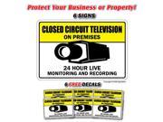 VIDEO SURVEILLANCE CCTV 6 Signs & 6 Free Decals closed circuit tv camera