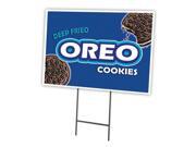 Deep Fried Oreo 12"x16" Yard Sign & Stake Outdoor Plastic Coroplast Window
