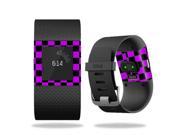 MightySkins Protective Vinyl Skin Decal for Fitbit Surge Watch cover wrap sticker skins Purple Check