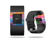 MightySkins Protective Vinyl Skin Decal for Fitbit Surge Watch cover wrap sticker skins Rainbow Waves