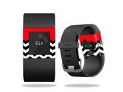 MightySkins Protective Vinyl Skin Decal for Fitbit Surge Watch cover wrap sticker skins Red Chevron