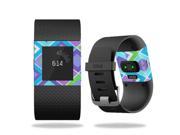 MightySkins Protective Vinyl Skin Decal for Fitbit Surge Watch cover wrap sticker skins Pastel Argyle