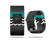 MightySkins Protective Vinyl Skin Decal for Fitbit Surge Watch cover wrap sticker skins Teal Chevron