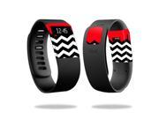 MightySkins Protective Vinyl Skin Decal for Fitbit Charge Watch cover wrap sticker skins Red Chevron
