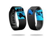 MightySkins Protective Vinyl Skin Decal for Fitbit Charge Watch cover wrap sticker skins Blue Skulls