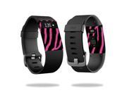 MightySkins Protective Vinyl Skin Decal for Fitbit Charge HR Watch cover wrap sticker skins Zebra Pink