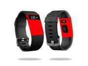 MightySkins Protective Vinyl Skin Decal for Fitbit Charge HR Watch cover wrap sticker skins Solid Red