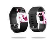 MightySkins Protective Vinyl Skin Decal for Fitbit Charge HR Watch wrap cover sticker skins Pink Drops