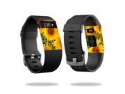 MightySkins Protective Vinyl Skin Decal for Fitbit Charge HR Watch cover wrap sticker skins Sunflowers
