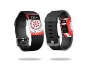 MightySkins Protective Vinyl Skin Decal for Fitbit Charge HR Watch cover wrap sticker skins Red Aztec
