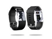 MightySkins Protective Vinyl Skin Decal for Fitbit Charge HR Watch cover wrap sticker skins Gray Camo