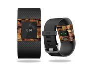 Skin Decal Wrap for Fitbit Surge cover skins sticker watch Stacked Wood