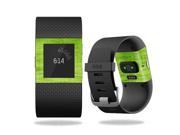Skin Decal Wrap for Fitbit Surge cover skins sticker watch Green Fabric