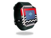 MightySkins Protective Vinyl Skin Decal for Fitbit Blaze cover wrap sticker skins Red Chevron