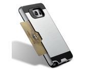 Galaxy Note 5 Case, Ulak Note 5 Case Hybrid Tpu And Plastic Protective Case Slim Fit Cover With Card Slot For Samsung Galaxy Note 5 2015 Smartphone(silver/black