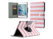 Ipad Mini 4 Case,ulak 360 Degree Rotating Protective Stand Case Cover With Auto Wake / Sleep For Apple Ipad Mini 4 (2015 Release) (white/neo Red Stripes)