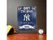 New York Yankees NY Vintage Metal Sign