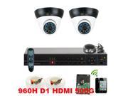 GW 4 Channel 960H DVR (500GB HDD) , 2 x 700 TVL 3.6mm Lens CCTV Security Camera System Surveillance Package CCTV Kit, PC iPhone iPad & Android Viewable