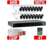 GW 16 Channel DVR 4TB HDD 960H Real Time Recording Real Time Playback 16x 900 TVL 3.6mm lens CCTV Surveillance Kit Security Camera System PC Cellphone V