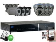 GW Security 2.1 Megapixel HD TVI 1080P Complete Security System 6 x 2.1MP HDTVI True HD 1080P @30fps Weather Proof Security Cameras 8 Channel Plug and Pl