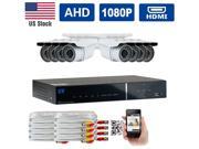 GW HD AHD 1080P Analog HD Security System 8 CH 1080P Real Time Recording AHD DVR Kit 2.1MP AHD Camera 34 IR LEDs 100ft Weatherproof Night Vision Motion Detect