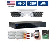 GW HD AHD 1080P Analog HD Security System 8 CH 1080P Real Time Recording AHD DVR Kit 2.1 MP AHD Camera 34 IR LEDs 100ft Weatherproof Night Vision Motion Detec