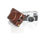 Coffee PU Leather Bag Case w/ Strap for Fujifilm FinePix X100s