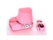 Pink PU Leather Camera Bag Case Cover for Samsung NX1000 20-50mm Lens