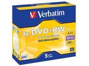 VERBATIM DVD RW 4.7 Gb pack of 5