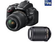 NIKON D5100 + AF-S VR DX 18-55 mm Lens + AF-S VR DX 55-200 mm Lens