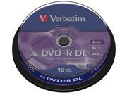 Verbatim DVD R 8.5Gb D L Spindle 10 recordable discs blank media
