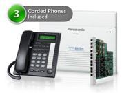 Panasonic KX-TA824-7730-5CO 3pack KX-TA824 Phone System + KX-TA82483 Exp. Card + KX-T7730 Corded Phones